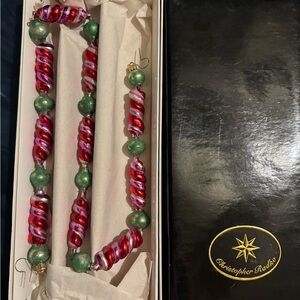 Christopher Radko HTF Candy Cane Gumdrop Swirl 36” Garland